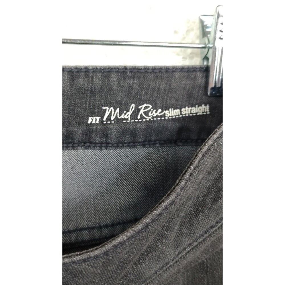Sonoma Life + Style Jeans Mid Rise Size 2 Black Straight Faded Embossed Pockets - Picture 5 of 10